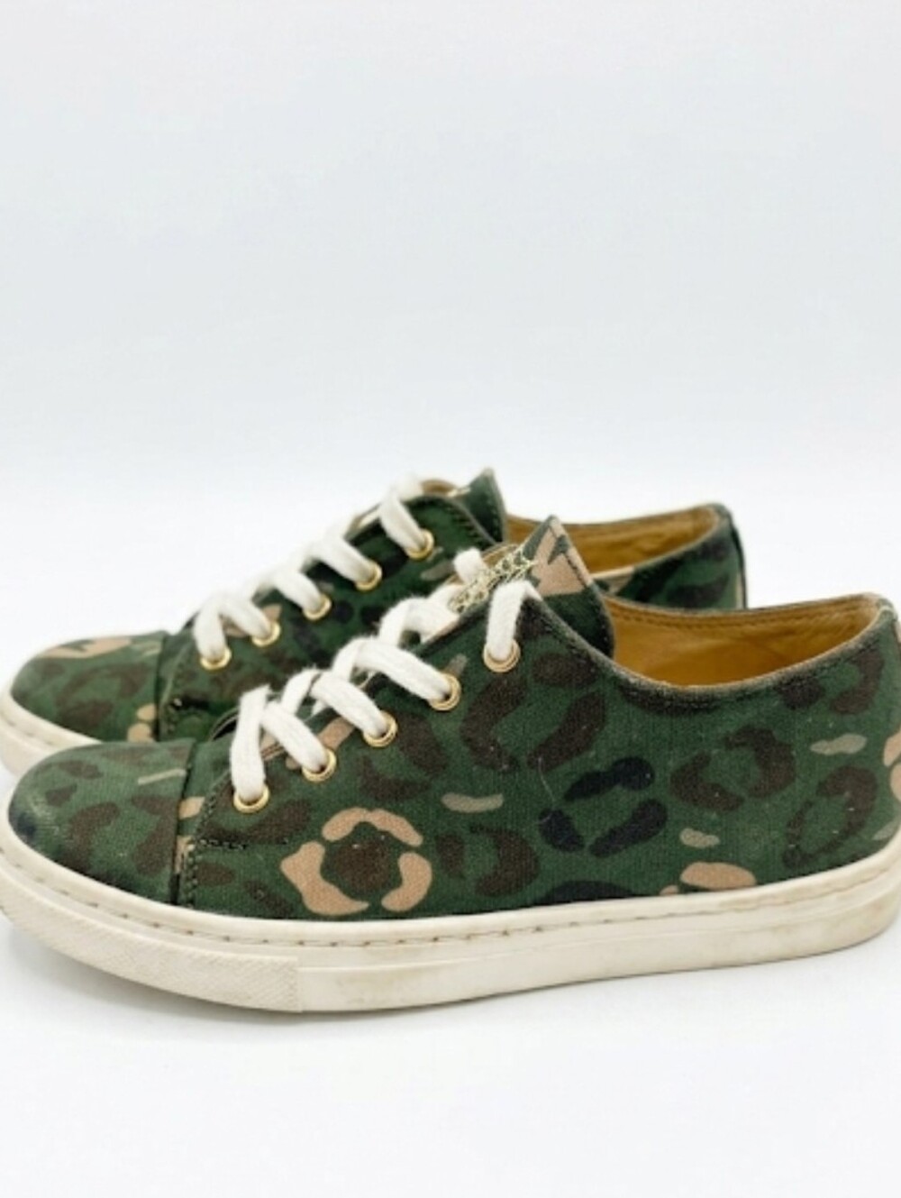Charlotte OLYMPIA SIZE 28 Kids Camouflage Canvas Sneakers - Green